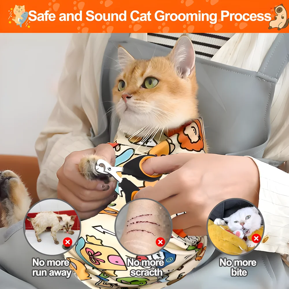 FW&D™ Cat Care Wrap – Gentle Restraint Blanket for Grooming & Medication
