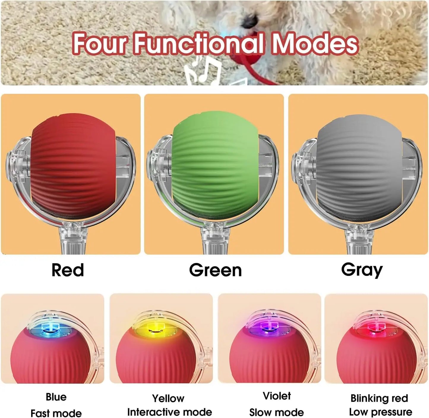 FW&D™ Smart Interactive Cat Toy Ball – Rechargeable & Motion-Activated