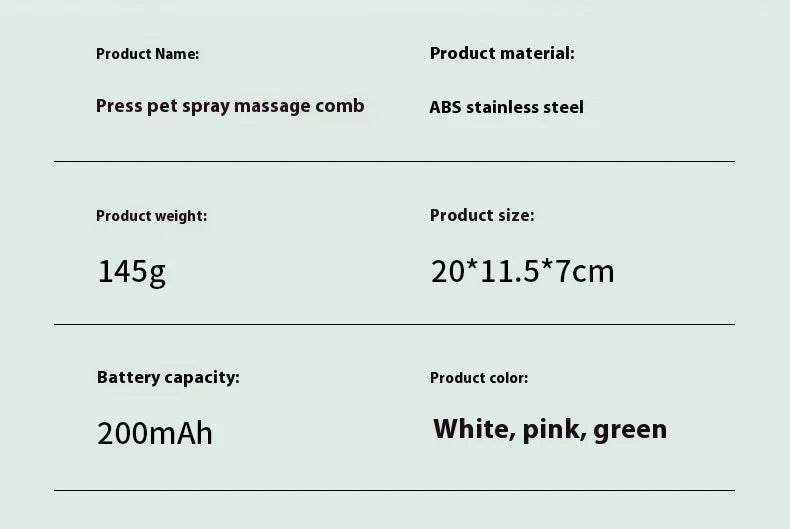 FW&D™ Pet Spray Grooming Comb – DeShedding & Styling Tool for Dogs and Cats